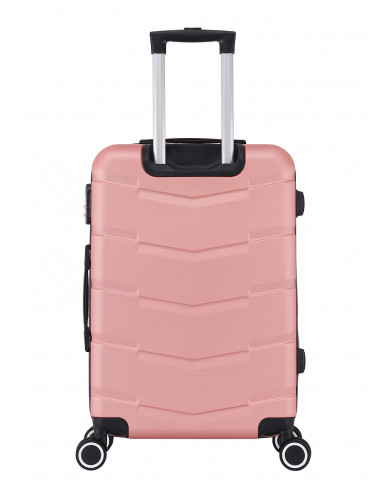 TROLLEY ADC Handgepäck Koffer - 39L Hartschalenkoffer, 55x34x23, Leichte ABS-Hartschale, Reisekoffer mit Rollen, 360 Doppelräder - Pink