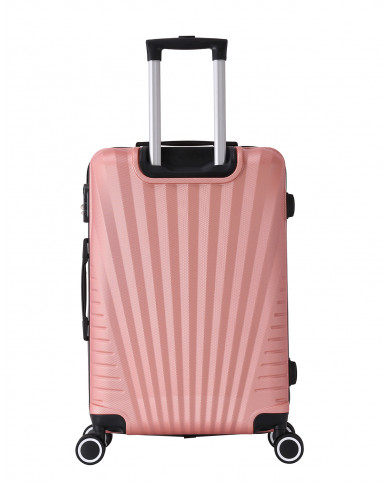 Valise Moyenne 4 roues 65cm Rigide ABS - Elegance - Trolley ADC - Rose