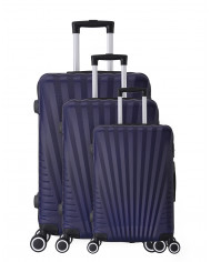 TROLLEY ADC Koffer Set - 3-teilig, Hartschalenkoffer Groß, Mittel, Klein, leichte Reisekoffer mit Rollen, 360-Doppelräder