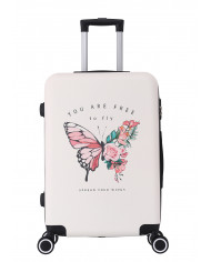 Valise moyenne 4 roues 65cm ABS Print - Papillon - SuperFly