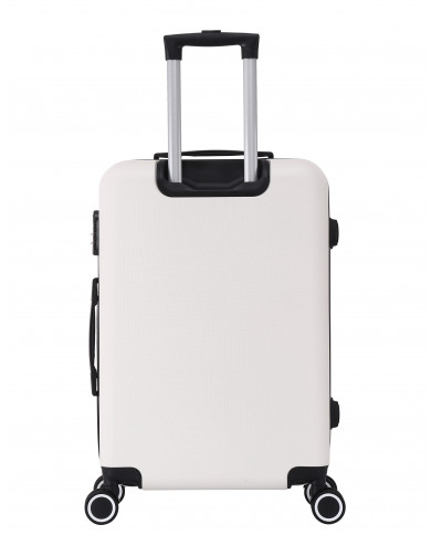 TROLLEY ADC Koffer Mittelgroß - 65L Hartschalenkoffer, 65x41x26, Leichte ABS-Hartschale, Reisekoffer mit Rollen, 360 Doppelräder - Weiß