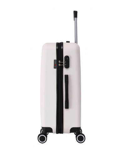 TROLLEY ADC Handgepäck Koffer - 39L Hartschalenkoffer, 55x34x23, Leichte ABS-Hartschale, Reisekoffer mit Rollen, 360 Doppelräder - Weiß