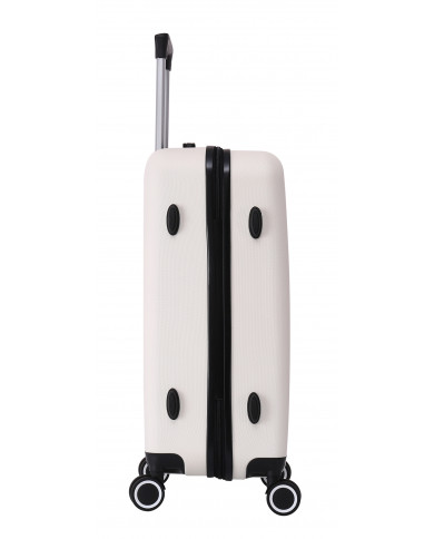 Valise cabine 4 roues 55cm ABS Print - Papillon - SuperFly - Blanc