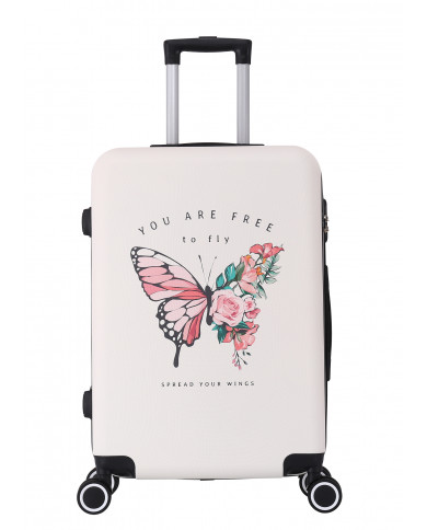 TROLLEY ADC Koffer Groß 94L - XL Hartschalenkoffer 76x45x28, Leichte ABS-Hartschale, Reisekoffer mit Rollen, 360 Doppelräder - Weiß