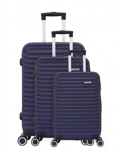 Set de 3 valises 4 roues ABS - Classiq - Trolley ADC - Bleu Marine