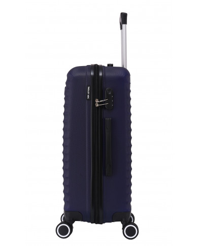 TROLLEY ADC Koffer Set - 3-teilig, Hartschalenkoffer Groß, Mittel, Klein, leichte Reisekoffer mit Rollen, 360-Doppelräder - Bleu Marine