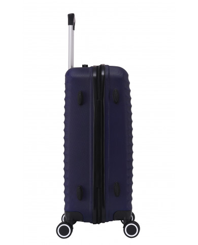 TROLLEY ADC Koffer Set - 3-teilig, Hartschalenkoffer Groß, Mittel, Klein, leichte Reisekoffer mit Rollen, 360-Doppelräder - Bleu Marine