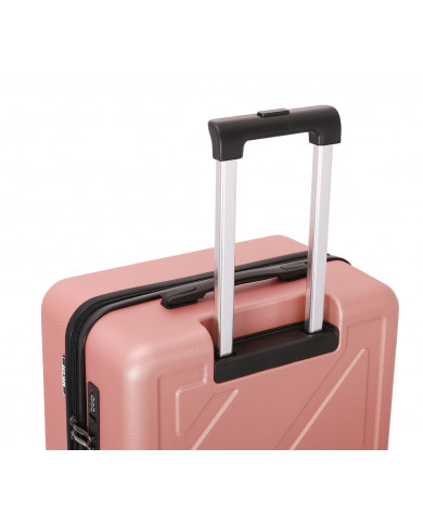 Valise Moyenne 4 roues 65cm rigide - DOWNTOWN - DEELUXE - Rose
