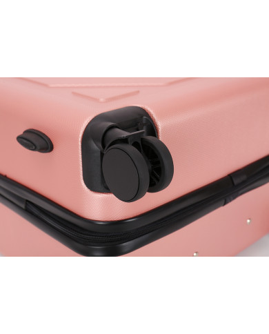 Valise Moyenne 4 roues 65cm rigide - DOWNTOWN - DEELUXE - Rose