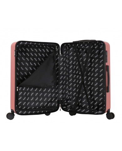 Valise Moyenne 4 roues 65cm rigide - DOWNTOWN - DEELUXE - Rose
