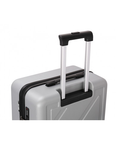 Valise Moyenne 4 roues 65cm rigide - DOWNTOWN - DEELUXE - Gris