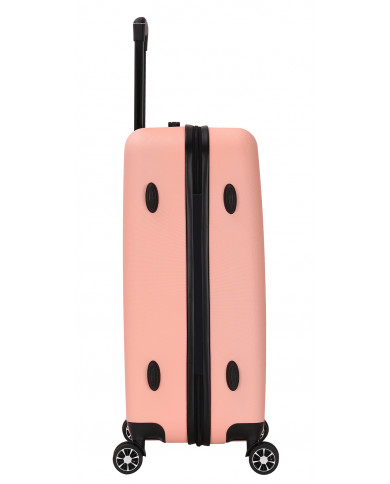 Valise Moyenne 4 roues 65cm rigide - TROPICAL DREAM - DEELUXE - Rose