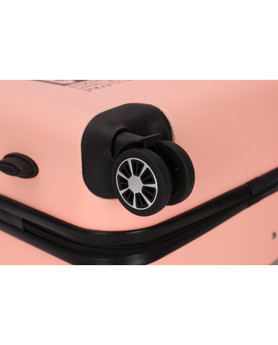 Valise Moyenne 4 roues 65cm rigide - TROPICAL DREAM - DEELUXE - Rose