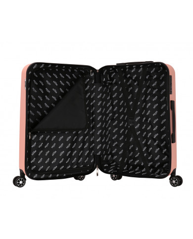 Valise Moyenne 4 roues 65cm rigide - TROPICAL DREAM - DEELUXE - Rose