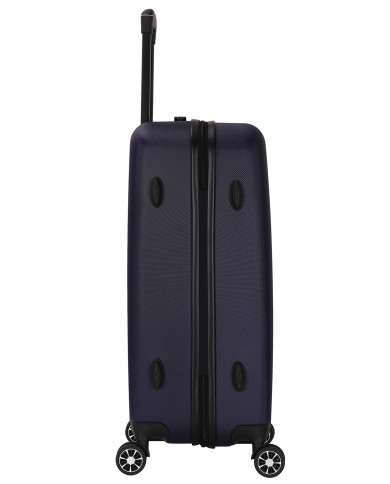 Valise Moyenne 4 roues 65cm rigide - TROPICAL DREAM - DEELUXE - Bleu Marine