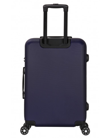 Valise Moyenne 4 roues 65cm rigide - TROPICAL DREAM - DEELUXE - Bleu Marine