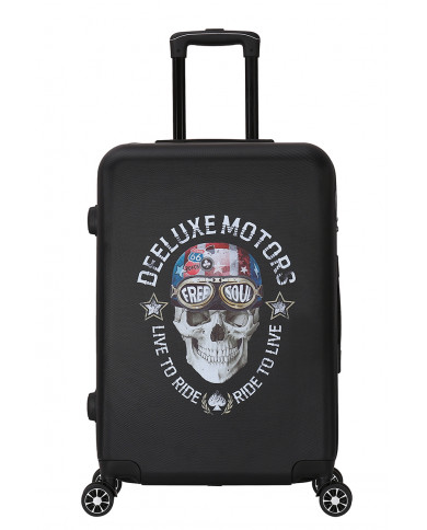 Valise Moyenne 4 roues 65cm rigide - FREE SOUL - DEELUXE - Noir
