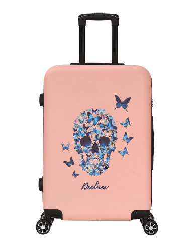 Valise Moyenne 4 roues 65cm rigide - BLUE SERENITY - DEELUXE - Rose