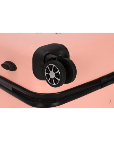 Valise Moyenne 4 roues 65cm rigide - BLUE SERENITY - DEELUXE - Rose