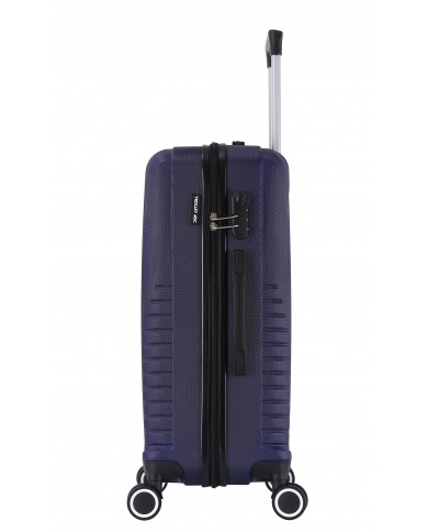 TROLLEY ADC Handgepäck Koffer - 39L Hartschalenkoffer, 55x34x23, Leichte ABS-Hartschale, Reisekoffer mit Rollen, 360 Doppelräder - Bleu Marine