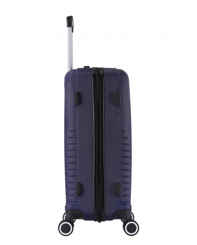Valise Cabine 4 roues 55cm ABS - Elegance - Trolley ADC - Bleu Marine