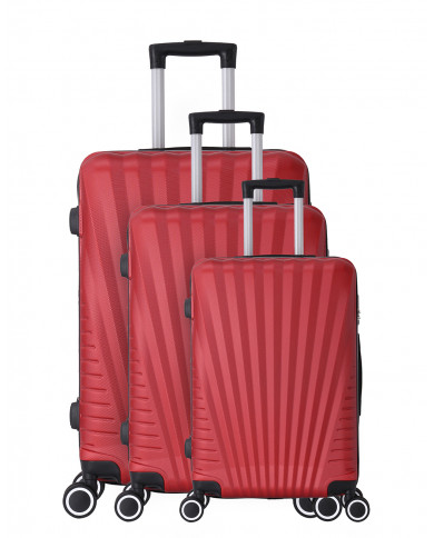 Set de 3 valises 4 roues ABS - Elegance - Trolley ADC - Bordeaux