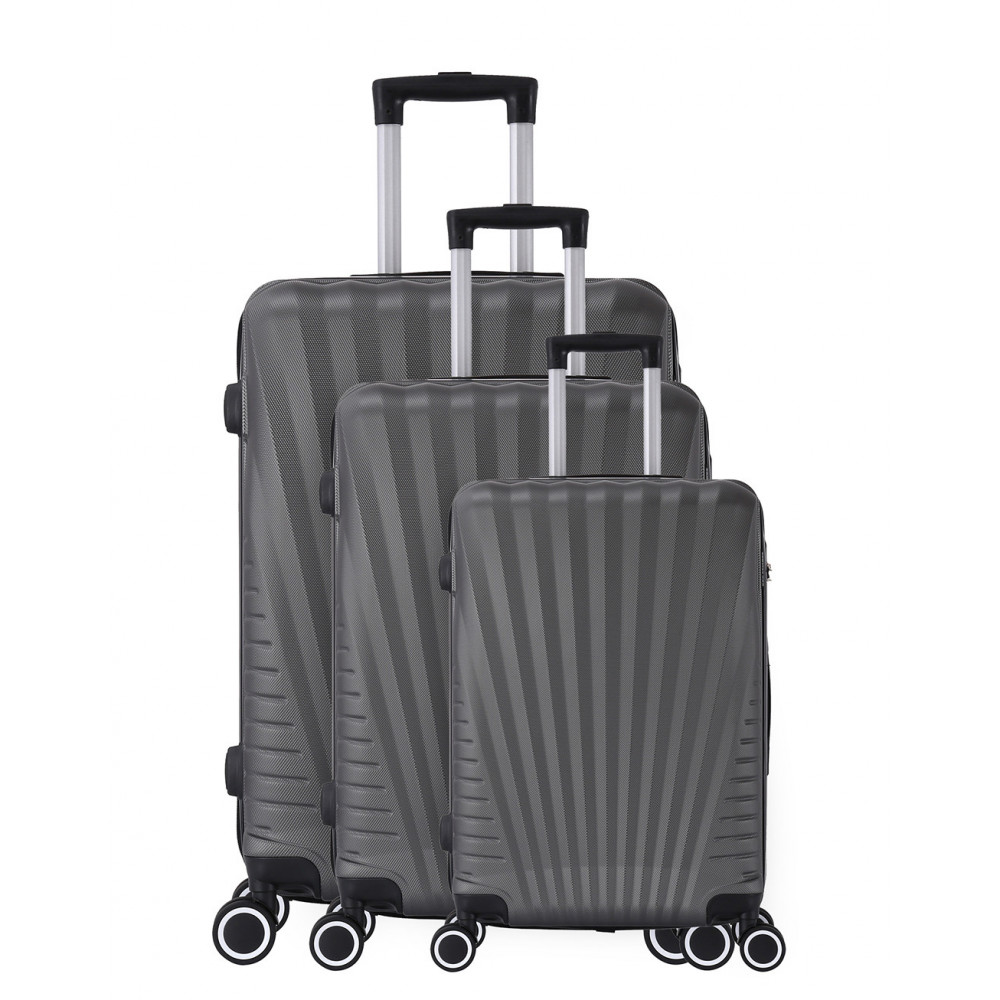 TROLLEY ADC Koffer Set - 3-teilig, Hartschalenkoffer Groß, Mittel, Klein, leichte Reisekoffer mit Rollen, 360-Doppelräder