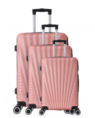 TROLLEY ADC Koffer Set - 3-teilig, Hartschalenkoffer Groß, Mittel, Klein, leichte Reisekoffer mit Rollen, 360-Doppelräder