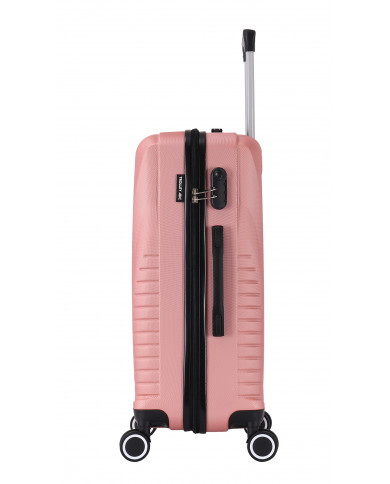 TROLLEY ADC Koffer Set - 3-teilig, Hartschalenkoffer Groß, Mittel, Klein, leichte Reisekoffer mit Rollen, 360-Doppelräder - Pink