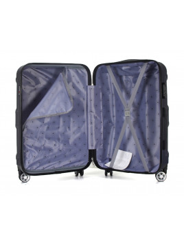 TROLLEY ADC Koffer Mittelgroß - 65L Hartschalenkoffer, 65x41x26, Leichte ABS-Hartschale, Reisekoffer mit Rollen, 360 Doppelräder - Bleu Marine