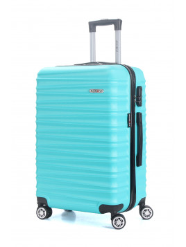 TROLLEY ADC Koffer Mittelgroß - 65L Hartschalenkoffer, 65x41x26, Leichte ABS-Hartschale, Reisekoffer mit Rollen, 360 Doppelräder - Bleu Lagon