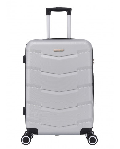 TROLLEY ADC Handgepäck Koffer - 39L Hartschalenkoffer, 55x34x23, Leichte ABS-Hartschale, Reisekoffer mit Rollen, 360 Doppelräder - Gris