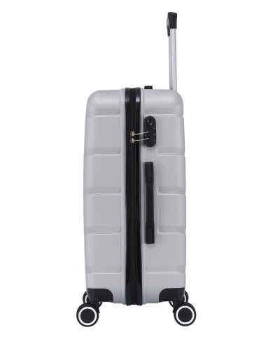 TROLLEY ADC Handgepäck Koffer - 39L Hartschalenkoffer, 55x34x23, Leichte ABS-Hartschale, Reisekoffer mit Rollen, 360 Doppelräder - Gris