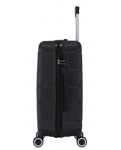 TROLLEY ADC Koffer Mittelgroß - 65L Hartschalenkoffer, 65x41x26, Leichte ABS-Hartschale, Reisekoffer mit Rollen, 360 Doppelräder - Schwarz