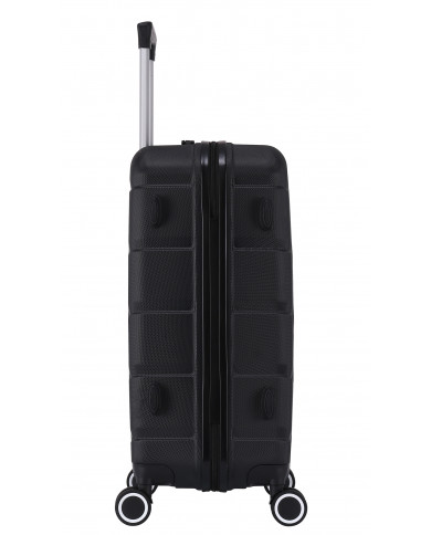 TROLLEY ADC Koffer Mittelgroß - 65L Hartschalenkoffer, 65x41x26, Leichte ABS-Hartschale, Reisekoffer mit Rollen, 360 Doppelräder - Schwarz