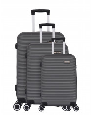 TROLLEY ADC Koffer Set - 3-teilig, Hartschalenkoffer Groß, Mittel, Klein, leichte Reisekoffer mit Rollen, 360-Doppelräder