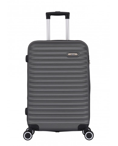 TROLLEY ADC Koffer Set - 3-teilig, Hartschalenkoffer Groß, Mittel, Klein, leichte Reisekoffer mit Rollen, 360-Doppelräder - Gris