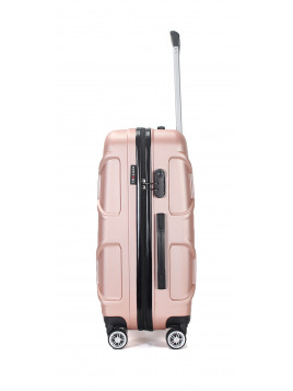 TROLLEY ADC Koffer Mittelgroß - 65L Hartschalenkoffer, 65x41x26, Leichte ABS-Hartschale, Reisekoffer mit Rollen, 360 Doppelräder - Pink