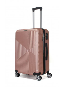 TROLLEY ADC Koffer Mittelgroß - 65L Hartschalenkoffer, 65x41x26, Leichte ABS-Hartschale, Reisekoffer mit Rollen, 360 Doppelräder - Pink
