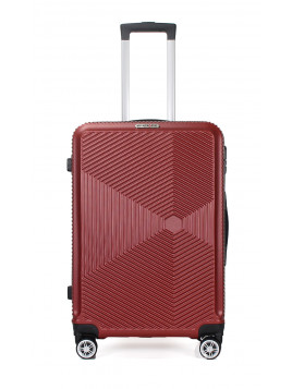 TROLLEY ADC Koffer Mittelgroß - 65L Hartschalenkoffer, 65x41x26, Leichte ABS-Hartschale, Reisekoffer mit Rollen, 360 Doppelräder - Bordeaux